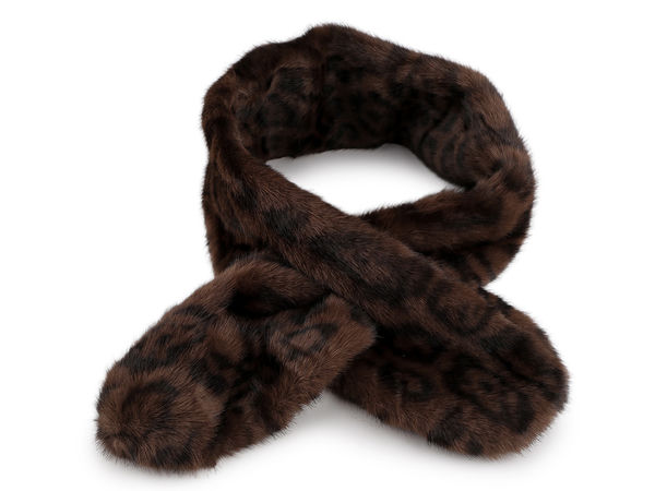 Luxury Animal Print Faux Fur Scarf – Ultra-Soft Winter Neck Warmer & Fashion Shawl (Black & Brown)