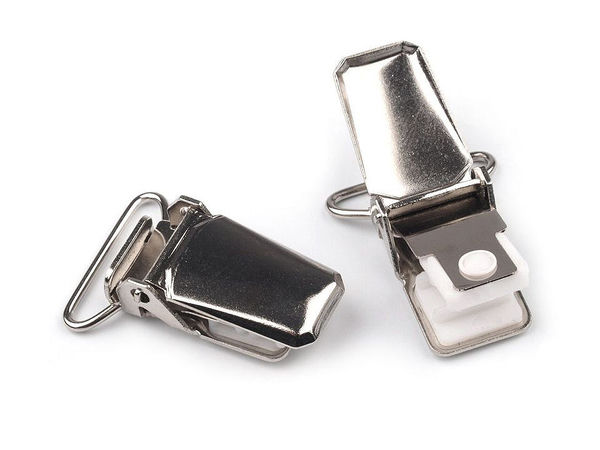 Cleme metalice premium pentru bretele, cu inserții de protecție pentru material - 20 mm