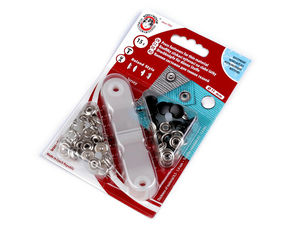 Capse metalice tip Roland Ø11mm pentru materiale delicate - Set de capse lăcuite cu mini-presă de aplicare