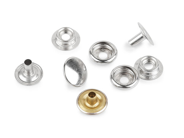 Capse metalice de presă premium din nichel, capse ultra-rezistente de Ø15 mm pentru materiale groase de 3-5 mm, piele și pânză canvas - set de 4 piese