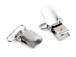 Cleme metalice premium pentru bretele cu inserții de protecție din plastic (24 mm, finisaj nichelat)
