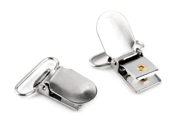 Cleme metalice premium pentru bretele cu inserții de protecție din plastic (24 mm, finisaj nichelat)