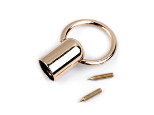 Capete terminale metalice pentru mânere de geantă Ø13 mm | Conector cu anou pentru șnur, cu șuruburi de fixare