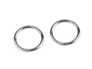 Inel metalic rotund premium (Ø20 mm) pentru marochinărie și genți - Finisaj nichelat