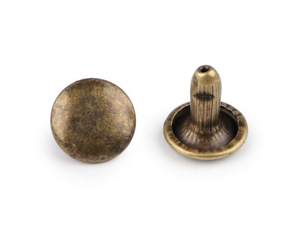 Nituri metalice tubulare premium de 9 mm cu două fețe pentru marochinărie, genți, curele și proiecte DIY