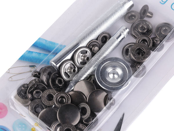 Capse metalice premium (15 mm) cu set de instrumente pentru aplicare manuală - Pachet de 10 bucăți