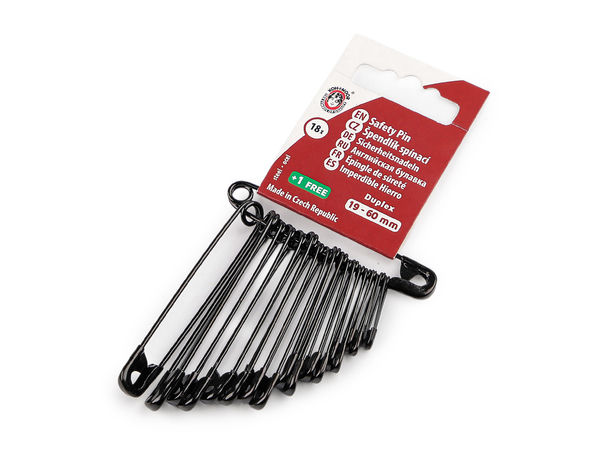 Set premium de ace de siguranță din oțel duplex - Dimensiuni mixte (19 mm - 60 mm), Asortiment de 19 piese de înaltă rezistență pentru cusut, lucru manual și reparații rapide