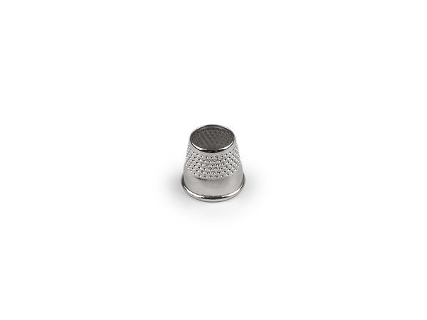 Degetar metalic premium fără fund pentru croitorie – Protecție deschisă nichelată pentru cusut și broderie (16 mm - 18 mm)