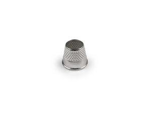 Degetar metalic premium fără fund pentru croitorie – Protecție deschisă nichelată pentru cusut și broderie (16 mm - 18 mm)