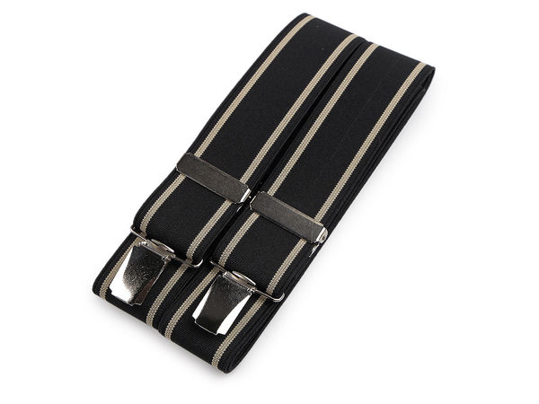 Bretele premium pentru bărbați | Benzi elastice confortabile cu detalii din piele ecologică (Lățime 3,5 cm, Lungime 120 cm)