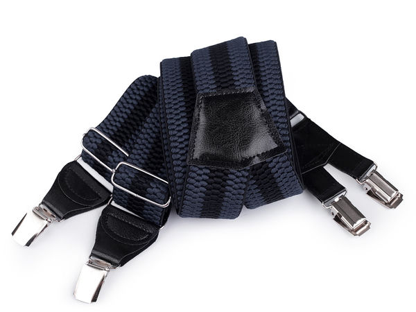 Bretele premium în dungi pentru bărbați - Bretele reglabile foarte rezistente pentru pantaloni, lățime 4 cm (120 cm)