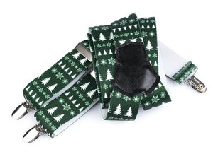 Bretele festive de Crăciun - Bretele elastice premium tip Y pentru pantaloni (3,5 cm x 120 cm)
