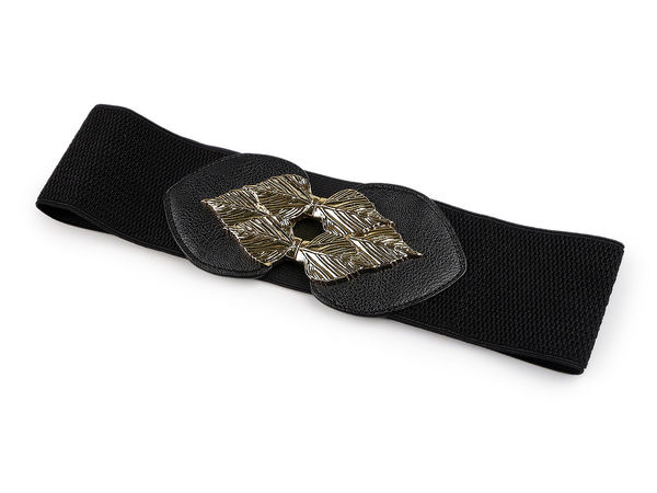 Curea elastică lată pentru damă cu cataramă metalică elegantă