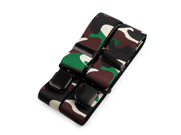 Bretele premium pentru bărbați, model camuflaj - bretele elastice robuste în formă de Y (4cm x 120cm)