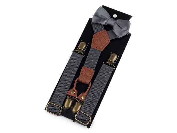 Set bretele în Y și papion pentru copii - Accesorii elegante reglabile (Vârsta 4-8 ani)