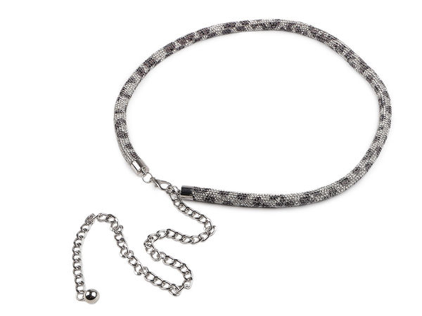 Curea de damă tip lanț șarpe cu strasuri - Centură metalică elegantă pentru definirea taliei, ideală pentru rochii, tunici și fuste