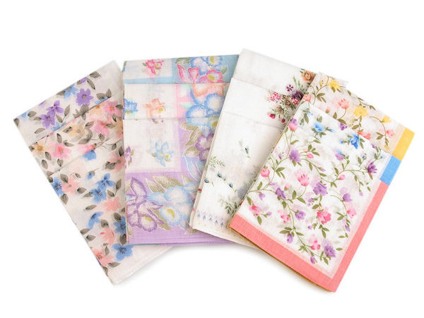 Batiste din bumbac premium cu imprimeu floral pentru femei și fete - Set asortat de 6 piese