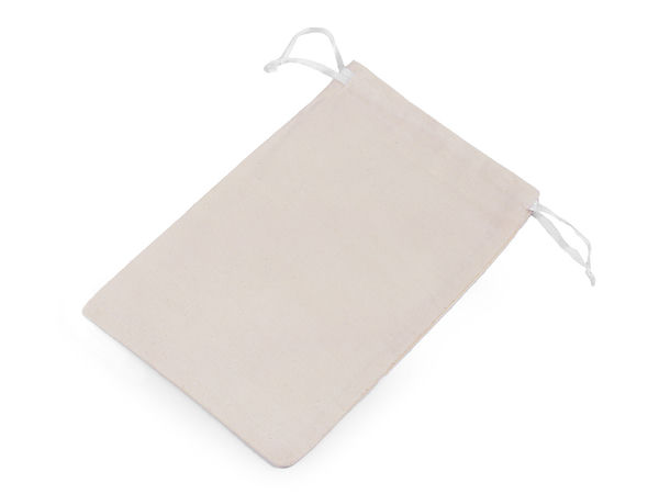 Săculeț premium din bumbac și in cu șnur, 11x16 cm - Depozitare ecologică și proiecte de craft