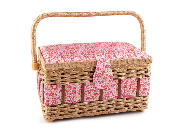Coș de cusut premium și cutie organizatoare pentru lucru manual, cu tăviță de sortare detașabilă și închidere magnetică