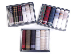 Set cadou batiste din bumbac premium pentru bărbați (set de 6) - Batiste de buzunar clasice, fine și pătrate