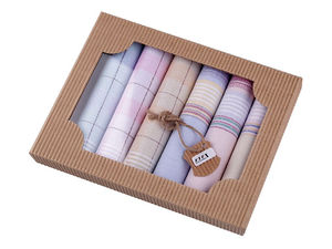 Set cadou batiste de damă din bumbac premium (6 bucăți, 28x28 cm) - Modele cehești asortate