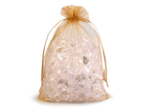 Săculeți eleganți din organza pentru cadouri, cu șnur din satin (14 x 21 cm) - Săculeți premium lucioși și transparenți pentru mărturii