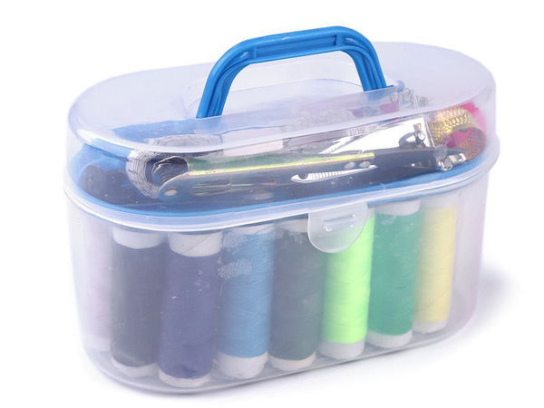 Trusă completă de cusut cu cutie organizatoare pe două niveluri - Set esențial de accesorii pentru cusut și reparații