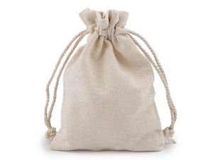 Săculeți cadou premium din in (10x14 cm) - Săculeț reutilizabil cu șnur din bumbac pentru lucru manual, mărturii și depozitare plante aromatice