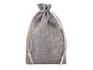 Săculeț rustic din imitație de iută cu șnur (12.5 x 17.5 cm) - Calitatea a doua