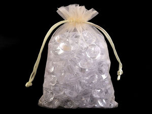 Săculeți premium din organza pentru cadouri, cu șnur din satin (13x18 cm)