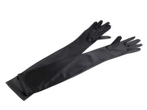 Mănuși lungi elegante din satin - Mănuși negre de 35 cm pentru seară și operă