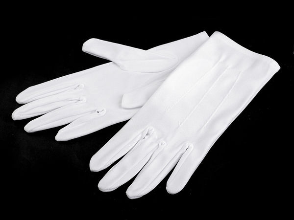 Mănuși elegante de ceremonie din satin alb pentru bărbați | Mănuși elastice premium pentru nunți, dans și gale