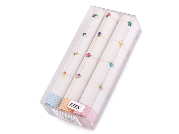 Set premium de batiste din bumbac cu imprimeu floral - Culori și modele asortate (Set de 3)