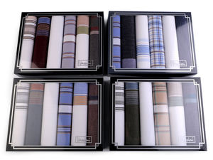 Set cadou de batiste din bumbac premium pentru bărbați - 6 piese, modele clasice asortate