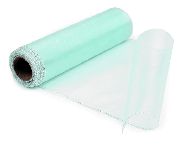 Rolă din material de organza fină și elegantă (21 cm) - Panglică decorativă premium pentru nunți, funde de scaun, mese și ambalaje de cadouri