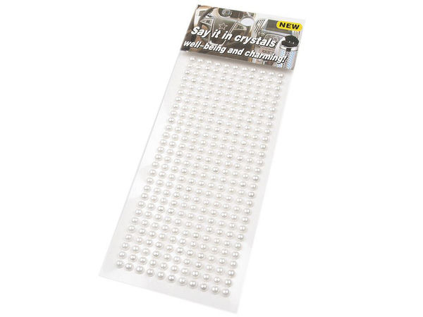 Jumătăți de perle autoadezive premium Ø4 mm – Accesorii elegante de galanterie și craft alb lăptos pentru scrapbooking și felicitări de nuntă