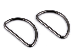 Inele D metalice premium pentru genți, curele și proiecte de lucru manual - Lățime 38 mm