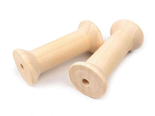 Mosoare premium din lemn natural (36 x 80 mm) - Bobine din lemn nefinisat pentru lucru manual, organizare fire și panglici