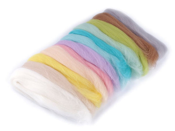Lână netoarsă premium 100% Merinos pentru împâslire - 50g pieptănată, 24 microni