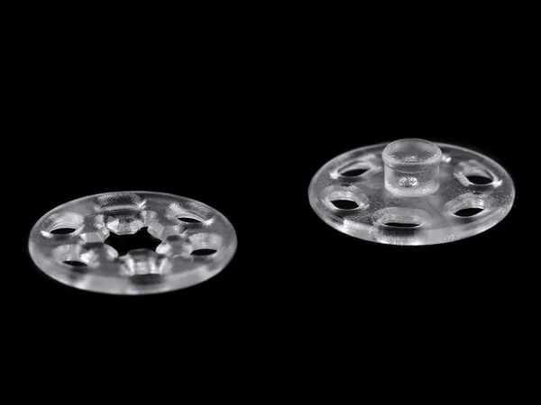 Capse premium transparente din plastic pentru cusut (Ø13 mm și Ø15 mm)