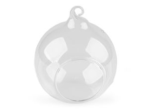 Glob aerariu suspendabil din sticlă transparentă (10 cm) – Terariu în miniatură și glob decorativ elegant cu bază plată