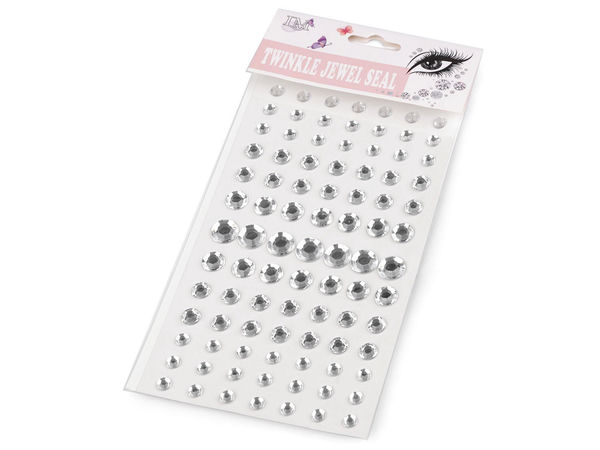 Stickere autoadezive premium cu ștrasuri din cristal - Pietricele rotunde asortate (6 mm - 12 mm) pentru craft, scrapbooking și proiecte creative