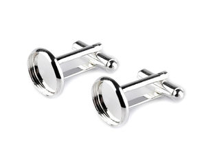 Baze rotunde de 12 mm pentru butoni de cămașă DIY, suporturi tip platou caboșon pentru rășină și confecționarea bijuteriilor (Argintiu deschis)