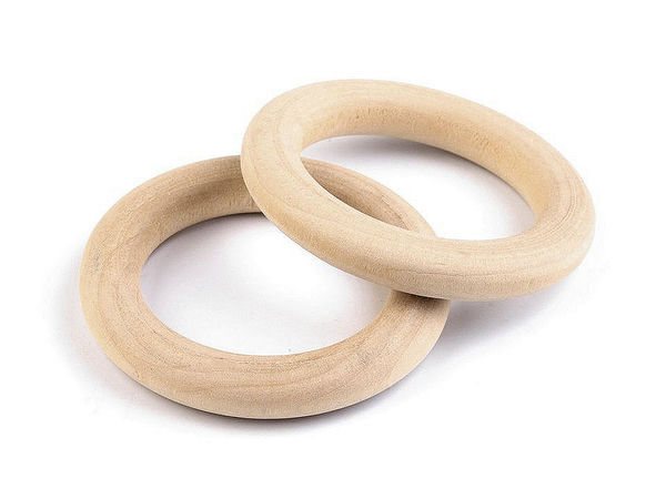 Inele premium din lemn nefinisat, cercuri din lemn natur deschis de 49 mm pentru lucru manual, prinzătoare de vise, clopoței de vânt și perdele