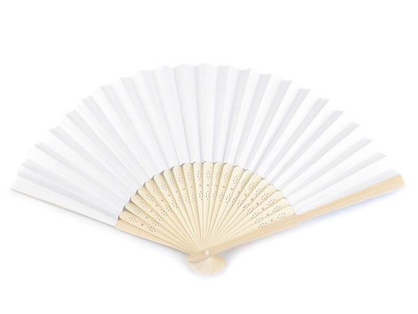 Evantai din hârtie DIY cu mâner din lemn sculptat (21x36 cm) - Evantai pliabil pentru pictat, ideal pentru carnaval și decor interior