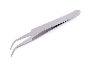 Pensetă metalică curbată premium (11,5 cm) - Pensetă de precizie cu finisaj nichelat pentru quilling, nail art, strasuri și lucru manual de finețe
