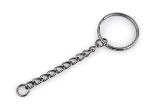 Inel metalic premium pentru chei, cu lanț (25 mm) – Feronerie rezistentă pentru brelocuri și accesorii de galanterie