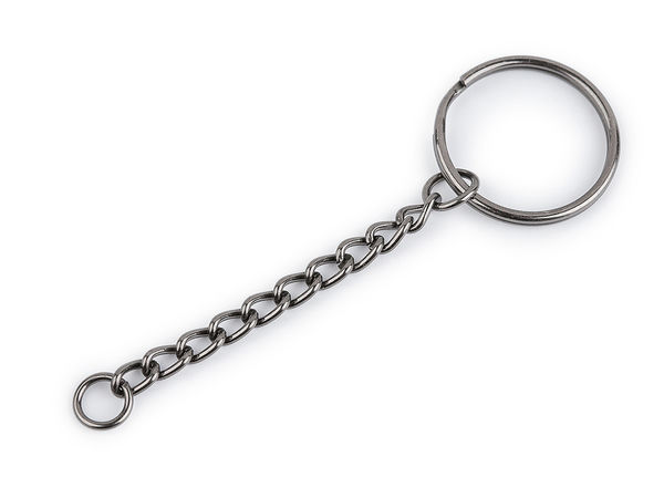 Inel metalic premium pentru chei, cu lanț (25 mm) – Feronerie rezistentă pentru brelocuri și accesorii de galanterie