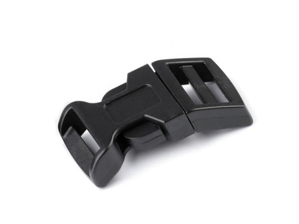 Cataramă curbată din plastic de 15 mm cu eliberare laterală și ajustor de chingă