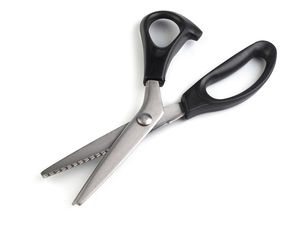 Foarfecă premium zig-zag neagră pentru croitorie - Foarfecă profesională de 24 cm pentru materiale textile și artizanat